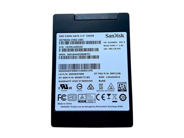 UNIDAD DE ESTADO SOLIDO SSD SANDISK 256GB X300 / 2.5" / SATA III / 6GB/S / GRADO A