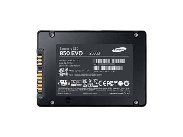 UNIDAD DE ESTADO SOLIDO SSD SAMSUNG 250GB 850 EVO / 2.5" / SATA III / MZ-75E250 / GRADO A
