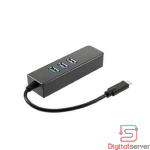 EXTENSION HUB TIPO C A USB 3.0 + PUERTO DE RED GIGABIT