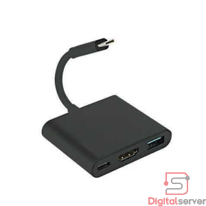 ADAPTADOR CONVERTIDOR 3 EN 1 / LCS-CF1523 / TIPO C A 3 SALIDAS TIPO C / HDMI / USB 3.0 / COLOR NEGRO