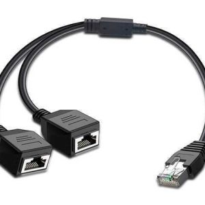 ADAPTADOR SPLITTER 1 RJ45 MACHO A 2 RJ45 HEMBRA / ETHERNET/ CAT 5E