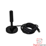 ANTENA PARA TV DIGITAL LC-08 / HDTV / UHF DTV / 360° / 5 METROS / BASE MAGNÉTICA / COLOR NEGRA