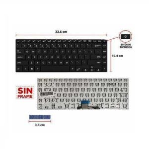 TECLADO ASUS VIVOBOOK S510UA S510UQ S510UN / F510UA F510UF F510UN / X510UA X510UQ X510UF X510UR / BOTÓN POWER / SIN FRAME / US / COLOR NEGRO