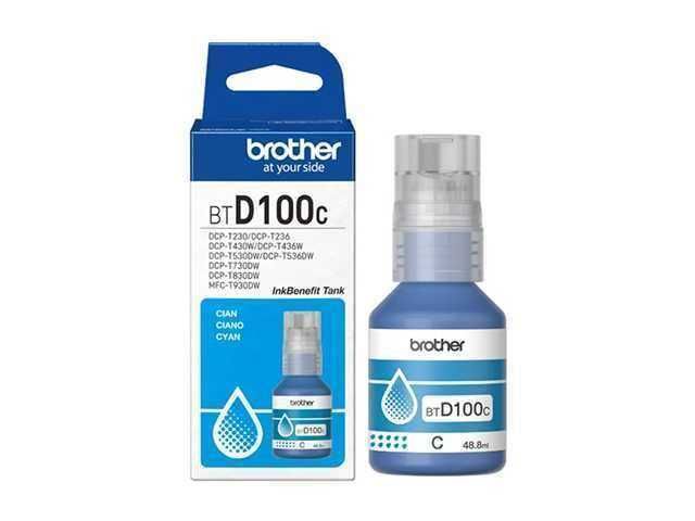 TINTA ORIGINAL PARA IMPRESORA BROTHER BTD100C BLUE / COLOR AZUL / 48.8ML