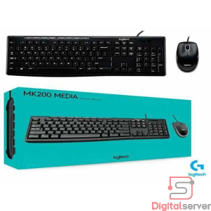 COMBO TECLADO MOUSE LOGITECH MK200 MEDIA / USB / ALAMBRICO / COLOR NEGRO  / VERSION EN ESPAÑOL