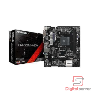 MAINBOARD ASROCK B450M HDV R4.0 / DDR4 / SOCKET AM4 / AMD RYZEN / HDMI DVI VGA / MICRO ATX