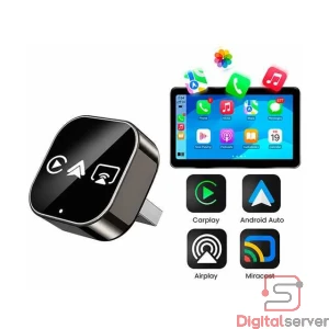 ADAPTADOR CON CABLE A INALÁMBRICO CARPLAY PARA APPLE IPHONE / ANDROID AUTO / AIRPLAY / MIRACAST