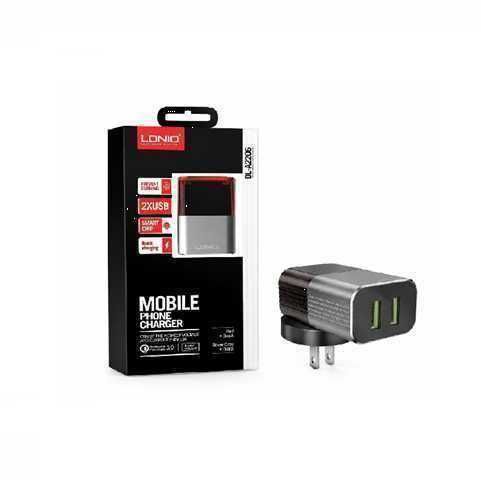 CARGADOR PARA CELULAR LDNIO A2206 / CABLE TIPO-C / 2 PUERTOS USB 5V 2.4A