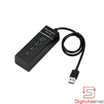 ADAPTADOR HUB MULTISPLITTER 4 PUERTOS USB 3.0 / COLOR NEGRO