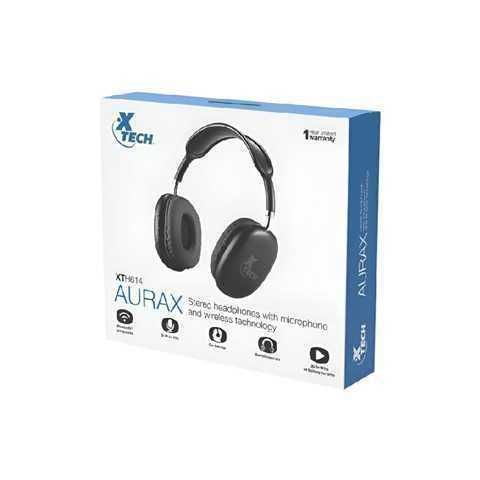 AUDIFONOS INALAMBRICOS BLUETOOTH XTECH XTH-614 AURAX / BT 5.0 / MICROFONO / 8HR HORAS / COLOR NEGRO