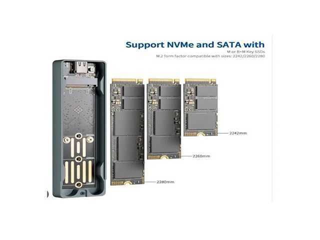 ENCLOSURE HIKSEMI PARA DISCO SOLIDO SSD NVME Y SATA / TIPO-C A TIPO-C Y TIPO-C A USB 3.2 / MD202 - Imagen 3