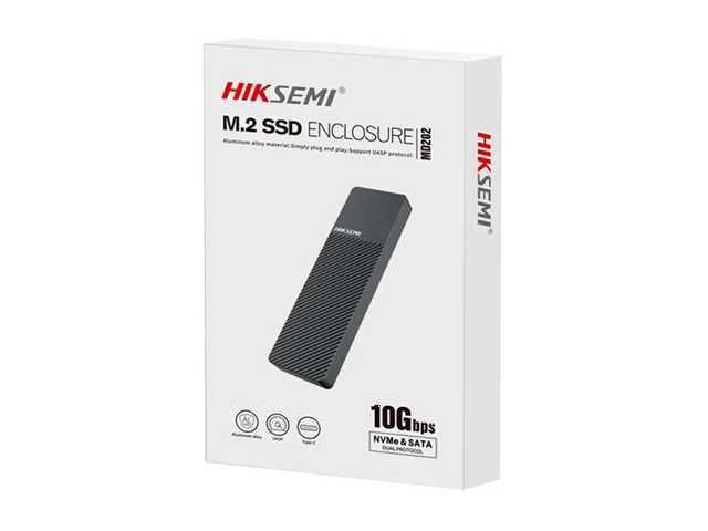 ENCLOSURE HIKSEMI PARA DISCO SOLIDO SSD NVME Y SATA / TIPO-C A TIPO-C Y TIPO-C A USB 3.2 / MD202